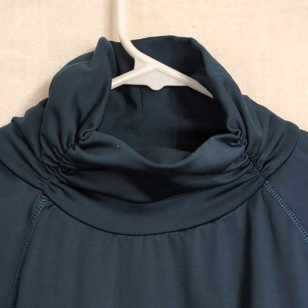 Marika Dark Teal Cinched Turtleneck Sweatshirt Size Small - Picture 3 of 5